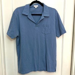 Sunspel England 1860 blue golf polo